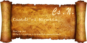 Csatári Ninetta névjegykártya